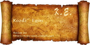 Kozó Egon névjegykártya
